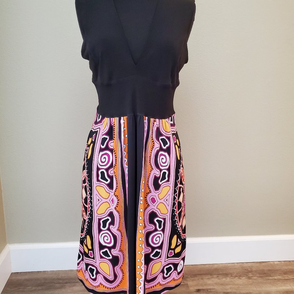 Eva Varro A-Line Retro Style V Neck Dress Size M